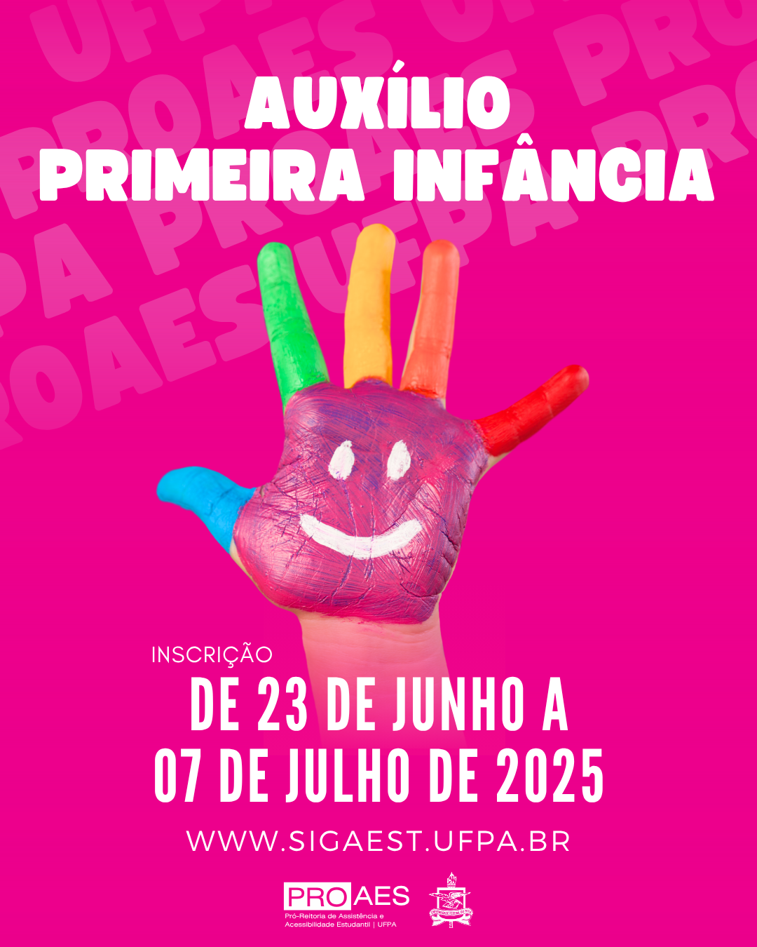 Imagem em formato de cartaz digital com fundo totalmente rosa, com a palavra 